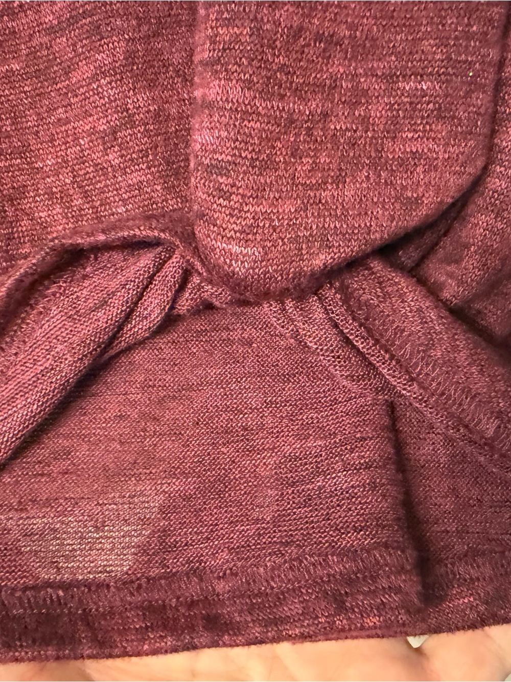 Joei & I 3X Blessed Rhinestone Burgundy Tie Front Long Sleeve - Picture 6 of 7